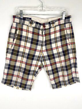 Alex Mill Madras Plaid Shorts Cotton, Sz 30